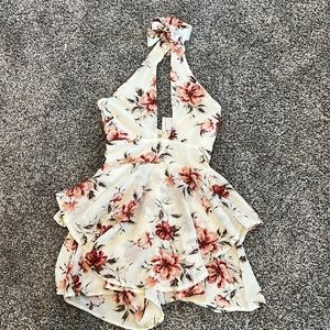 Cream flower romper